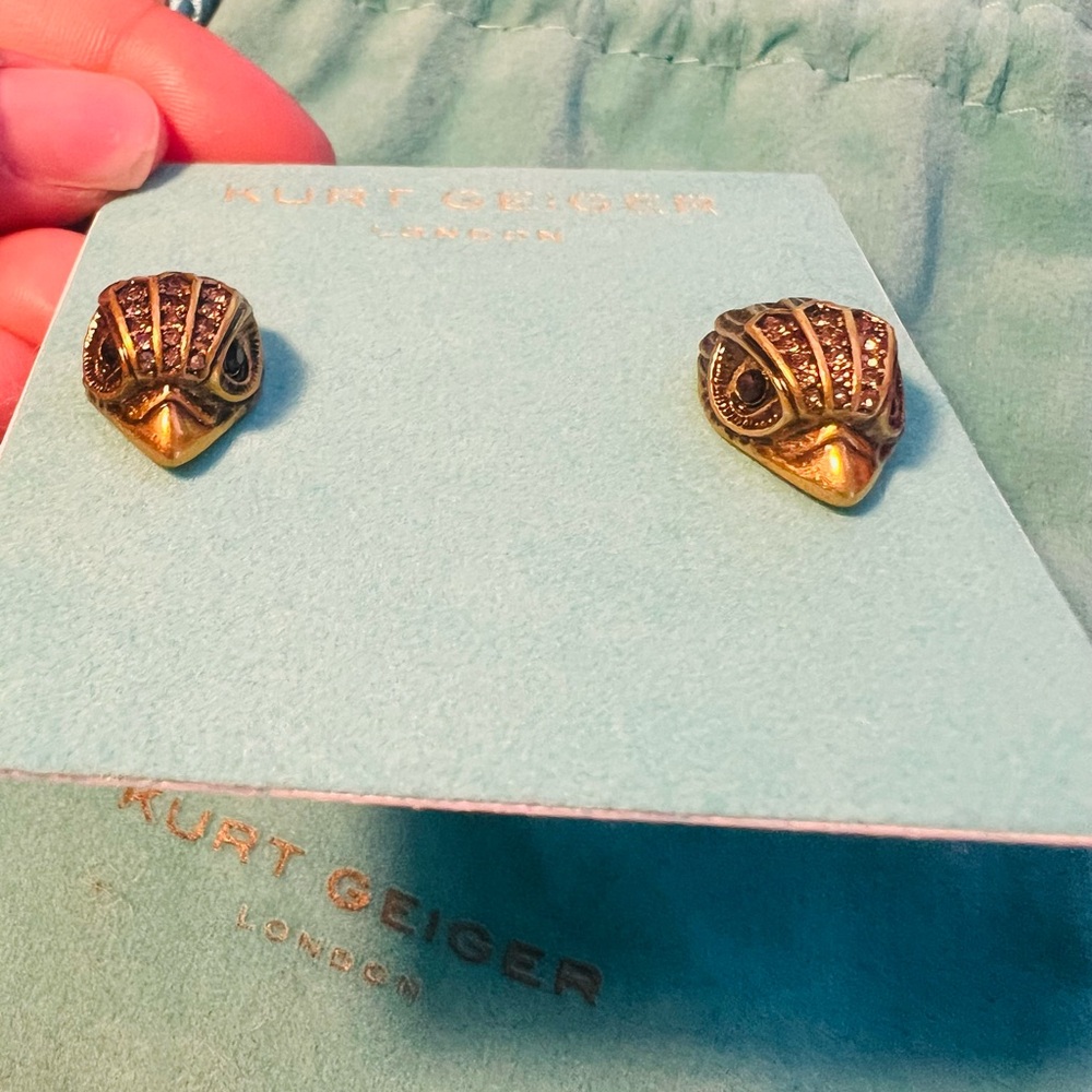 Kurt Geiger Gold Eagle Stud Earrings